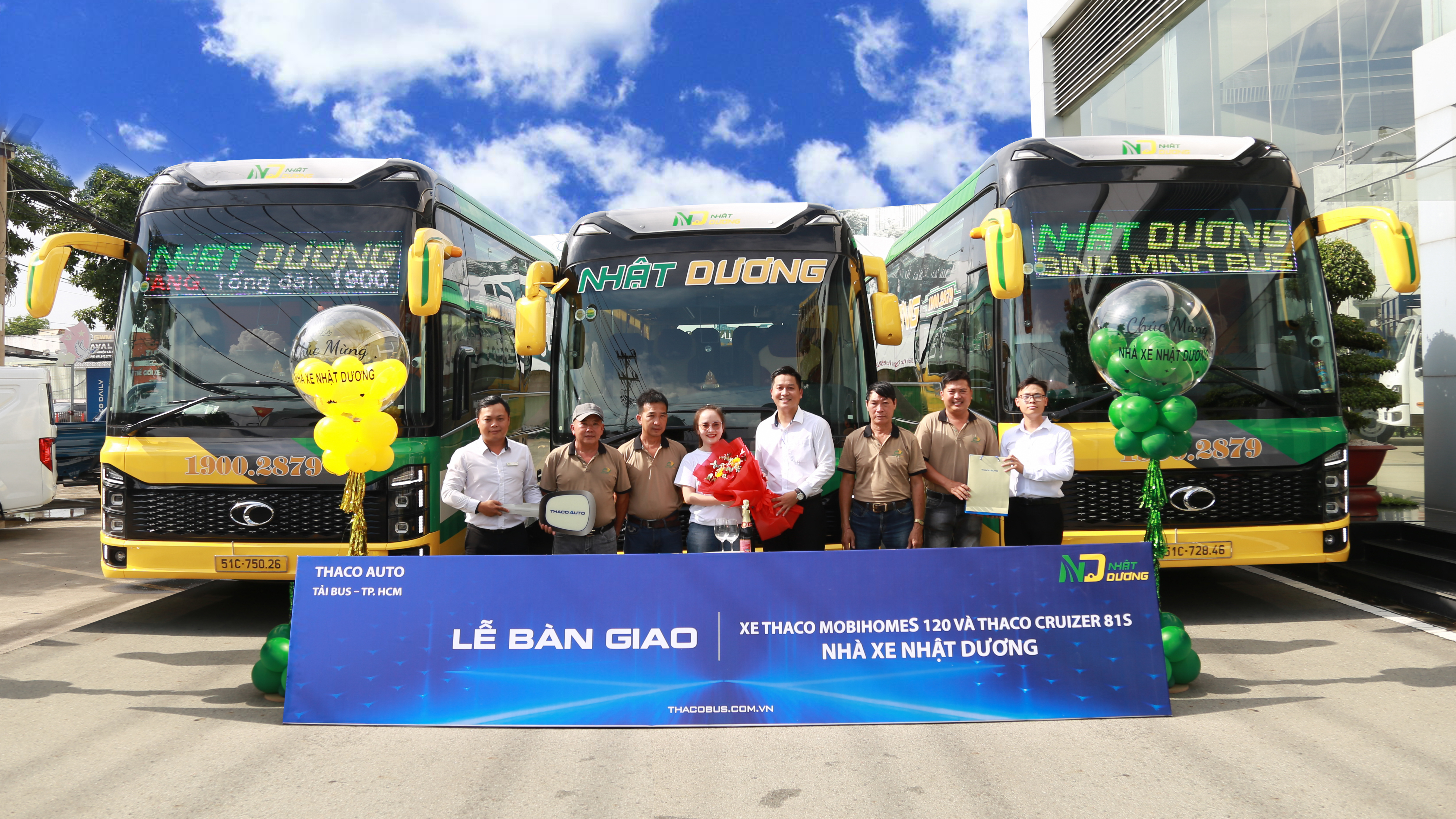 THACO AUTO Tải Bus – TP.HCM đồng hành cùng Nhà xe Nhật Dương nâng tầm dịch vụ với lô xe THACO MOBIHOMES 120 và THACO CRUIZER 81S