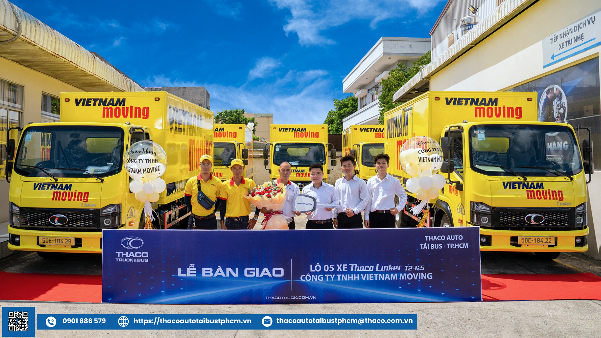Bàn giao lô 5 xe THACO Linker T2-6.5 cho Công Ty TNHH Vietnam Moving