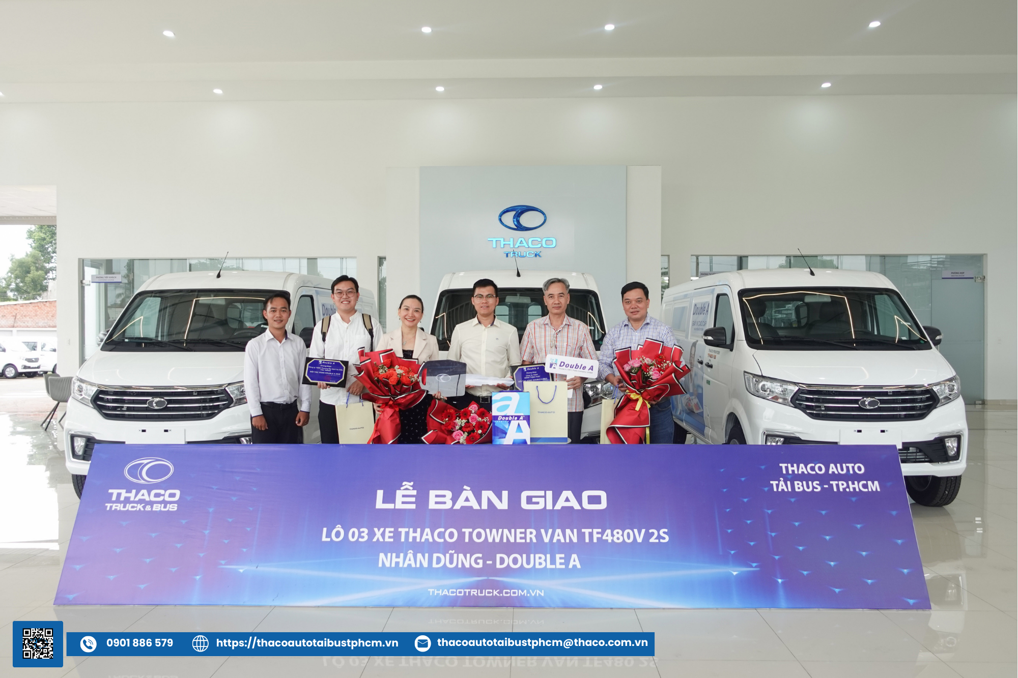 THACO AUTO Tải Bus - TP.HCM bàn giao lô 3 xe TF480V 2S cho Công Ty TNHH Đầu Tư Thương Mại Dịch Vụ Nhân Dũng