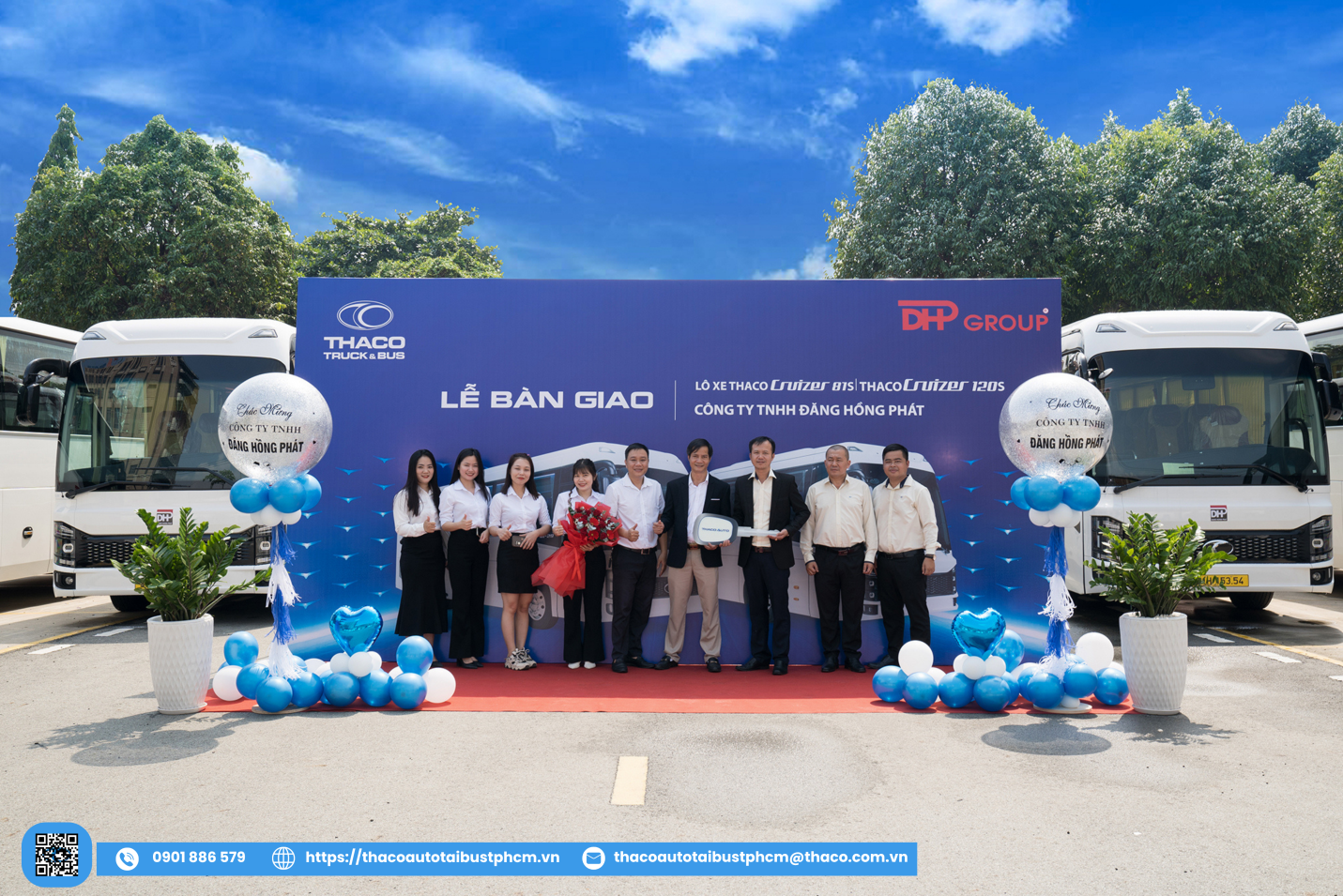 THACO AUTO Tải Bus - TP.HCM tiếp tục bàn giao lô 10 xe THACO CRUIZER cho Công Ty TNHH Đăng Hồng Phát – DHP Group